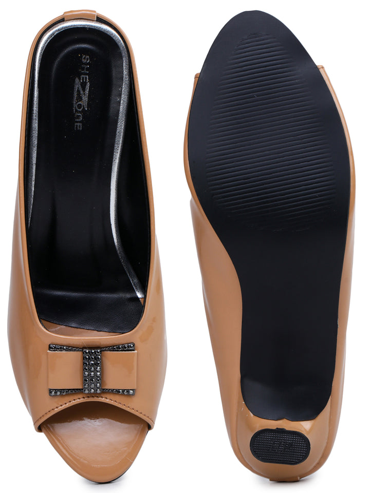 Shezone Beige Women Heels