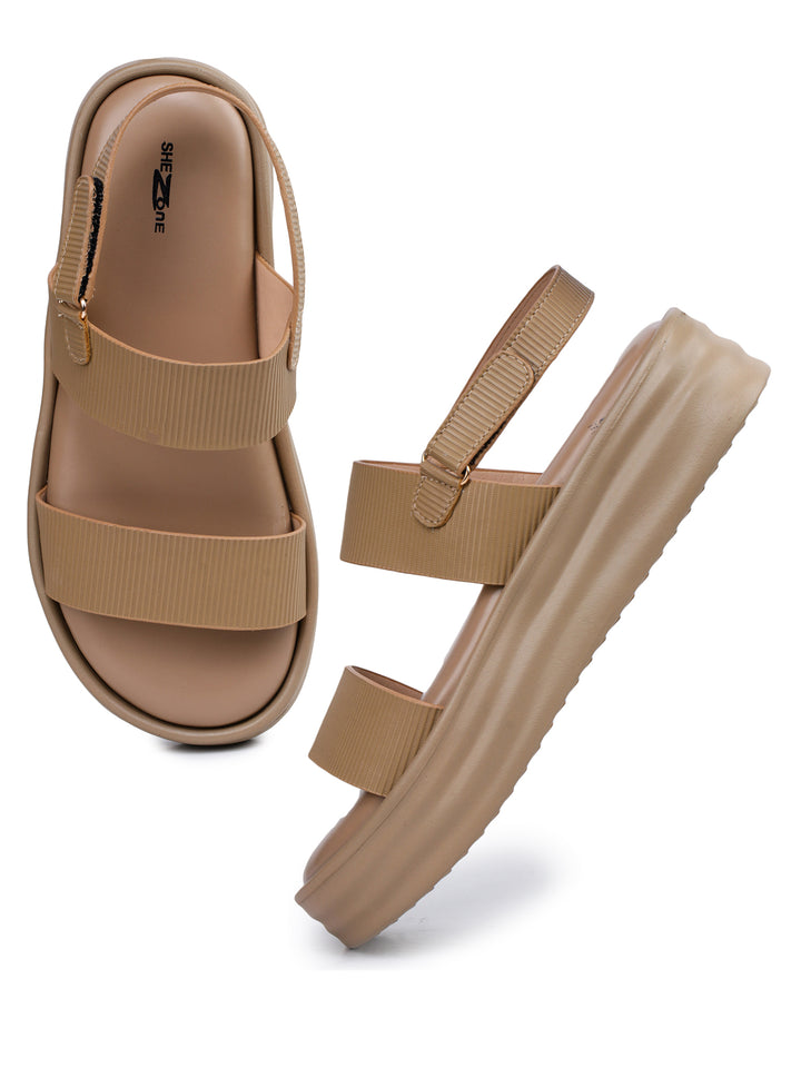 Shezone Beige Women Heels