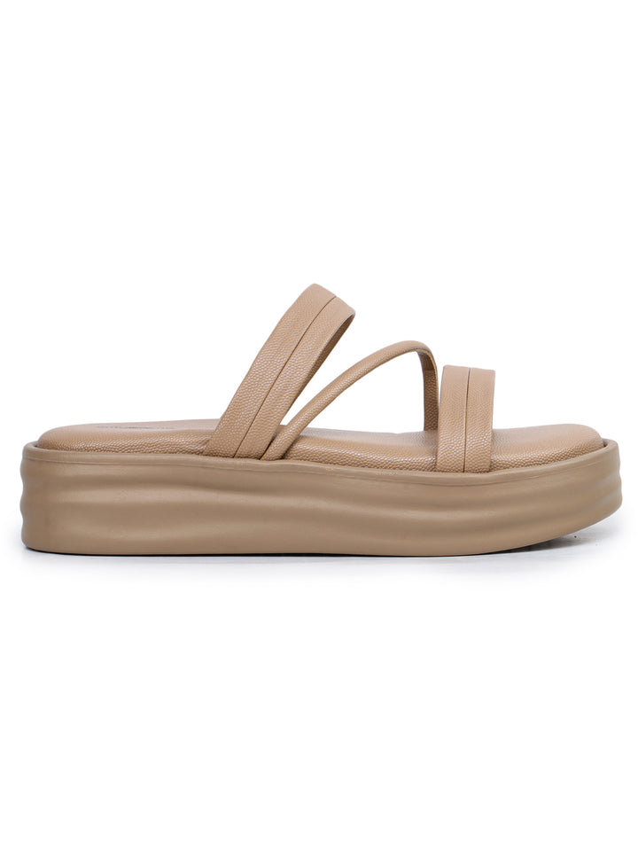 Shezone Beige Women Heels