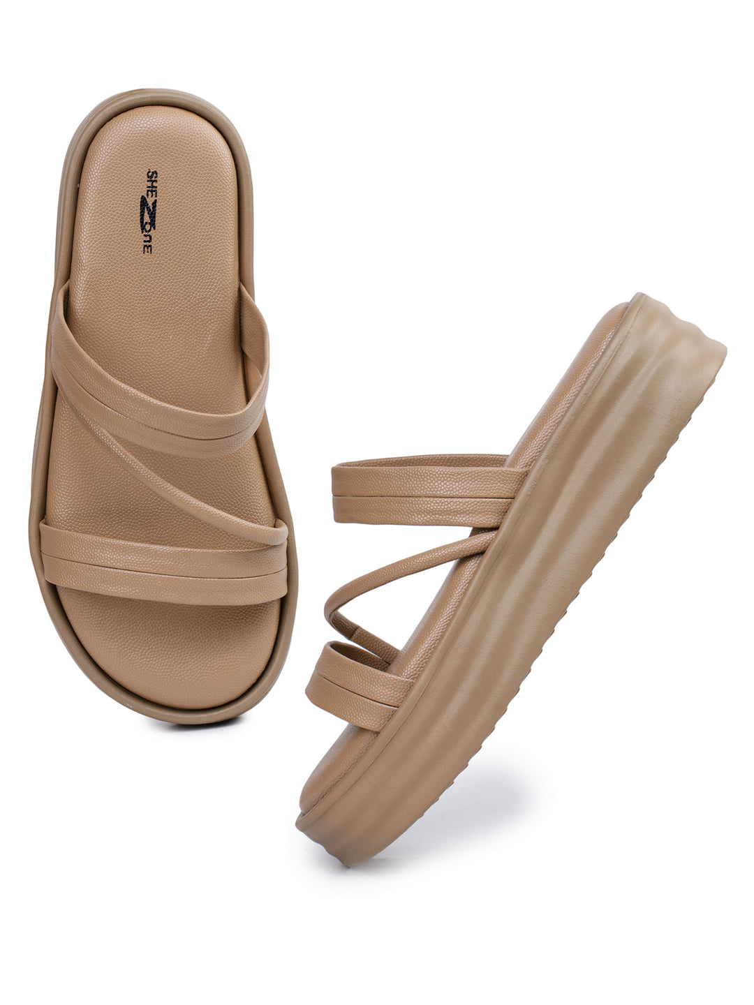 Shezone Beige Women Heels
