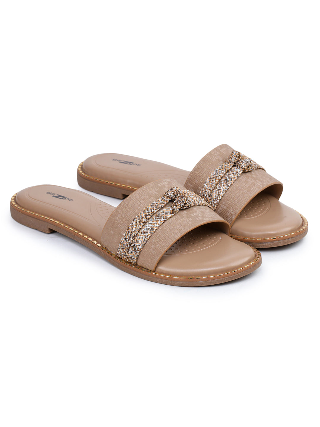Shezone Beige Women Flats