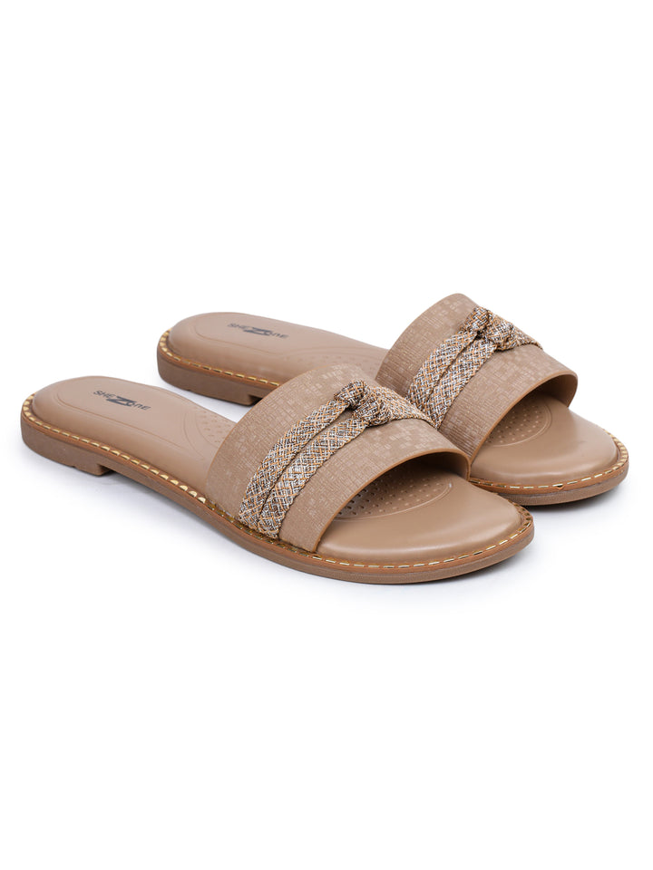 Shezone Beige Women Flats