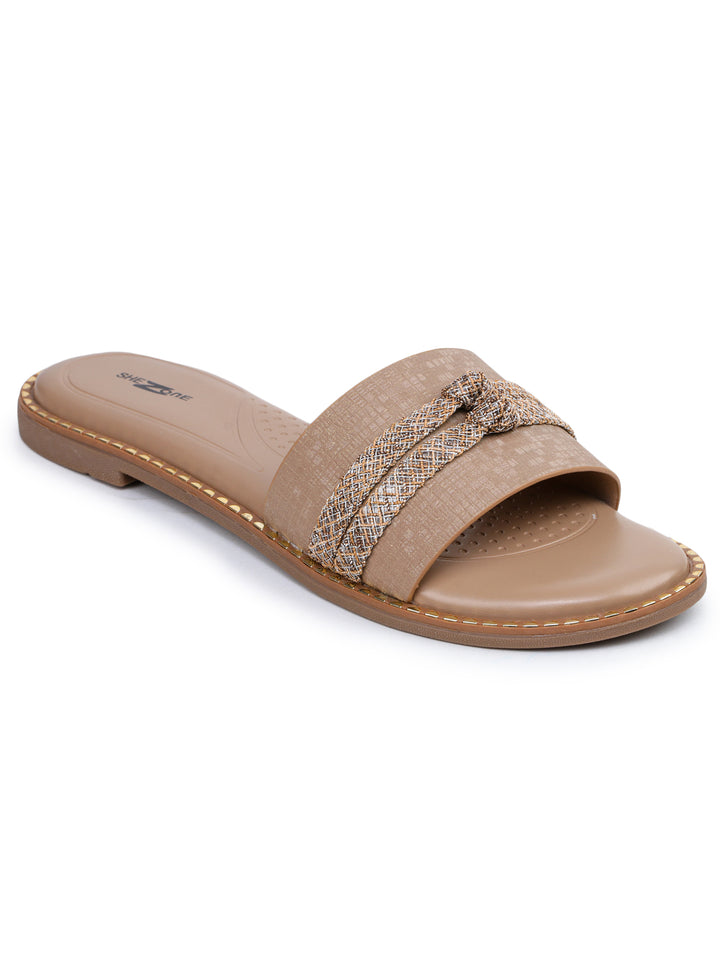 Shezone Beige Women Flats