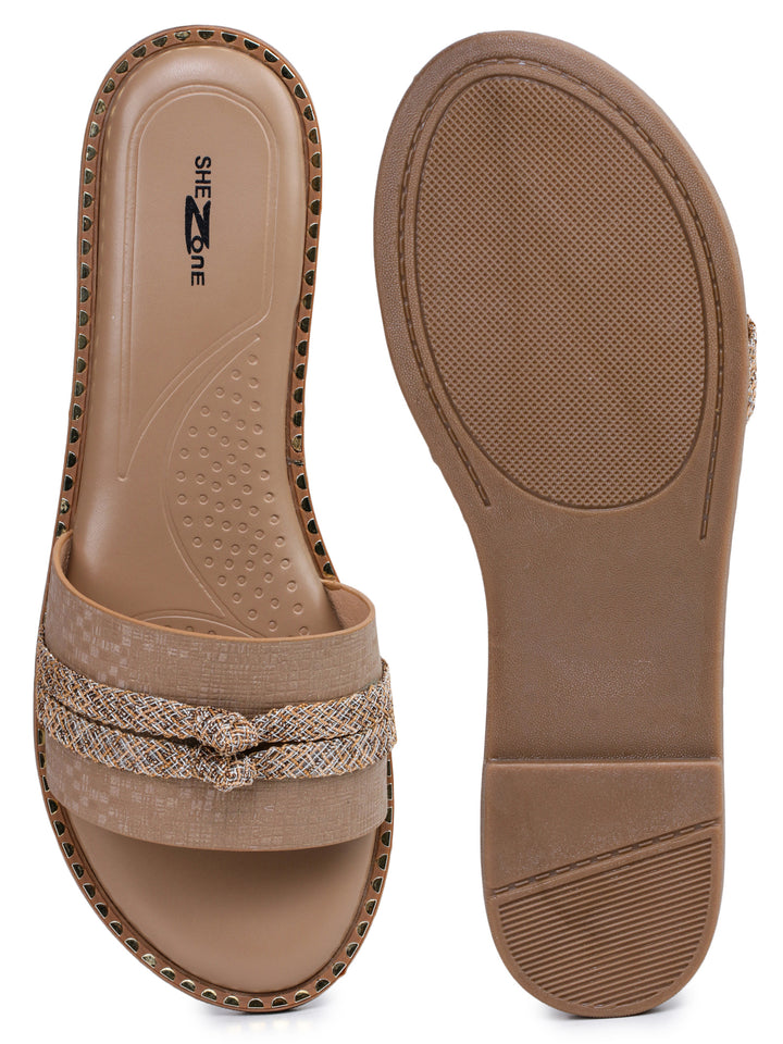 Shezone Beige Women Flats