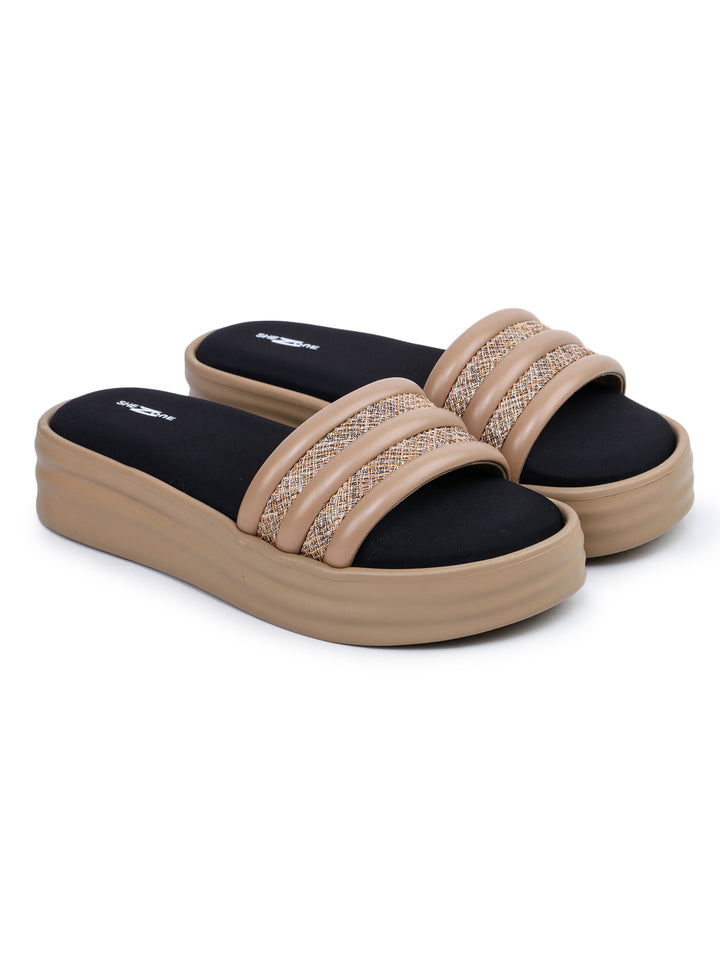 Shezone Beige Women Heels
