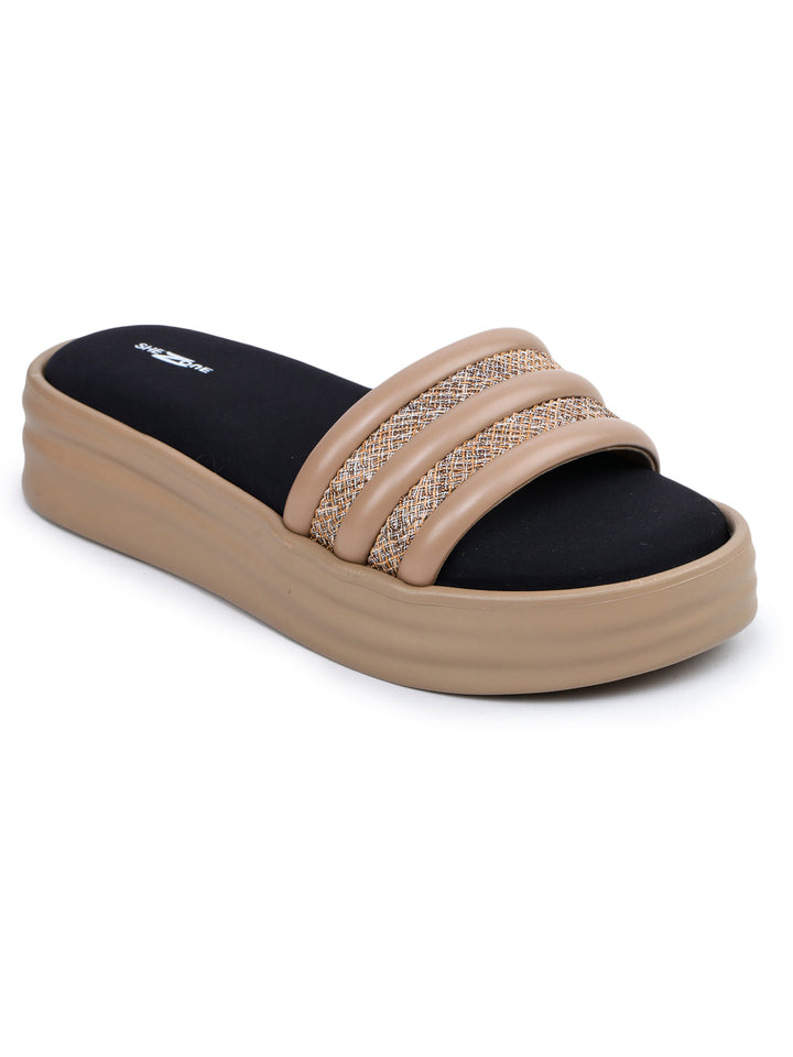 Shezone Beige Women Heels