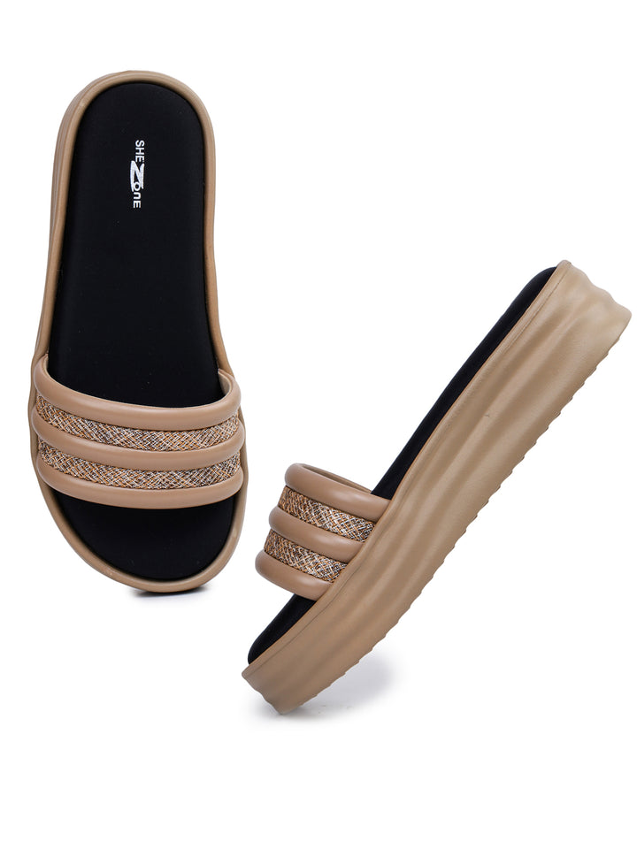 Shezone Beige Women Heels