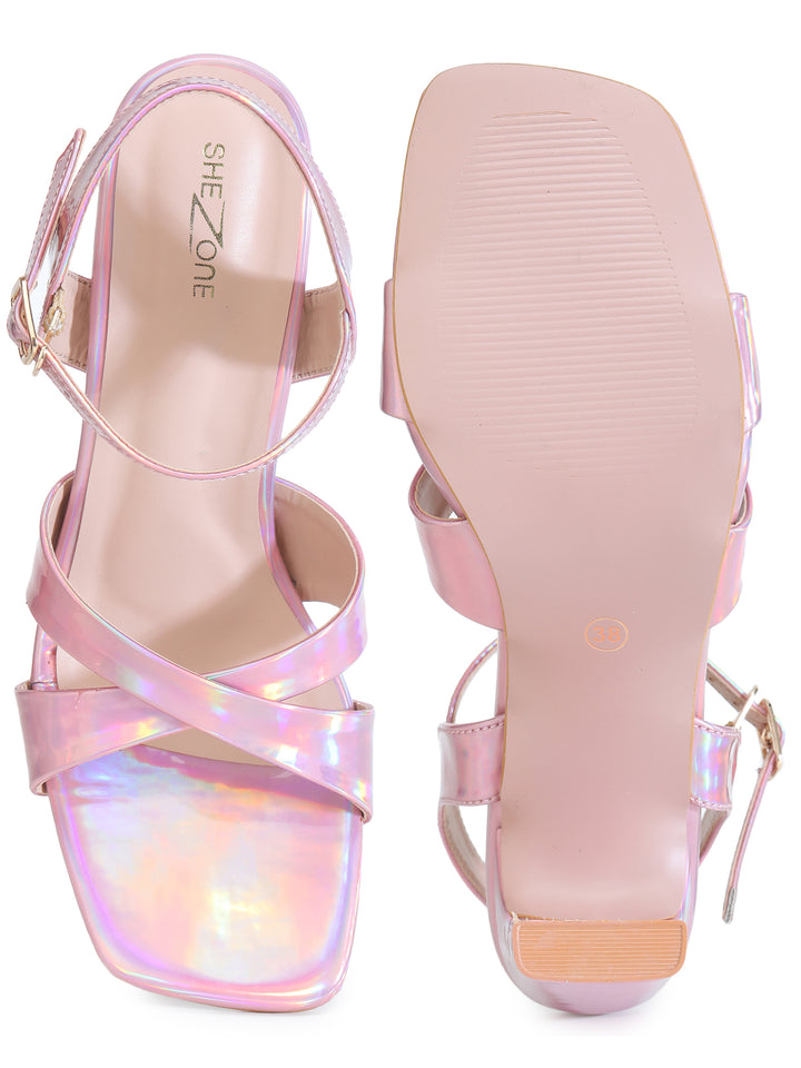 Shezone Pink Women Heels