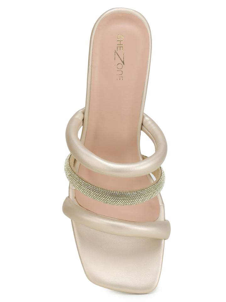 Shezone Gold Women Heels