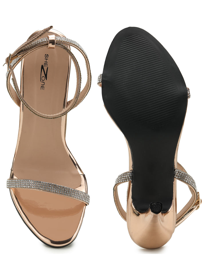 Shezone Rose Gold Women Heels