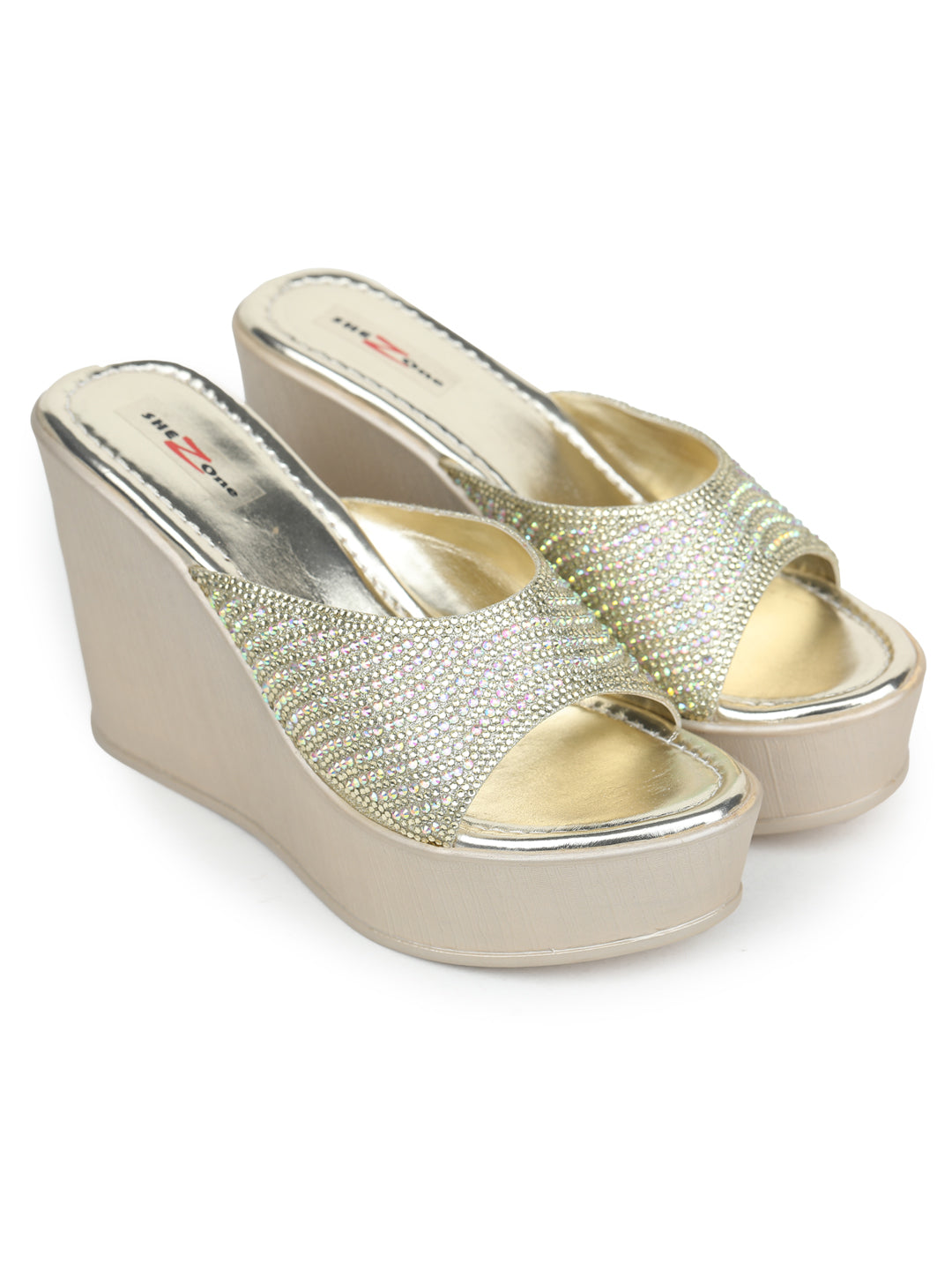 Shezone Golden Women Heels