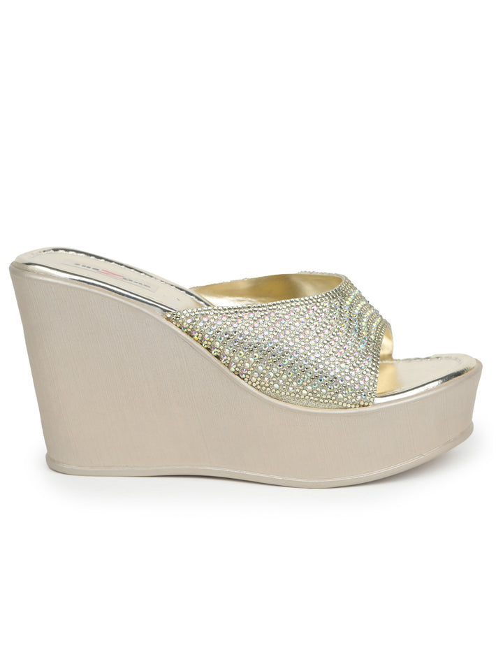 Shezone Golden Women Heels