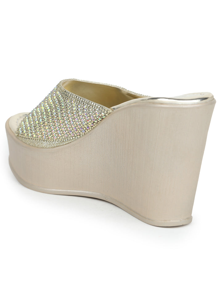 Shezone Golden Women Heels