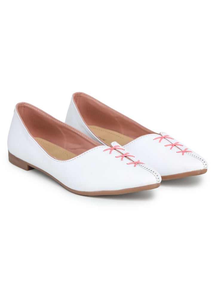 Shezone White Women Flats