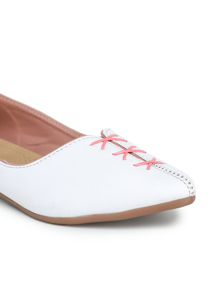 Shezone White Women Flats