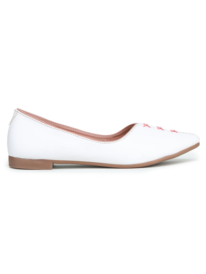 Shezone White Women Flats