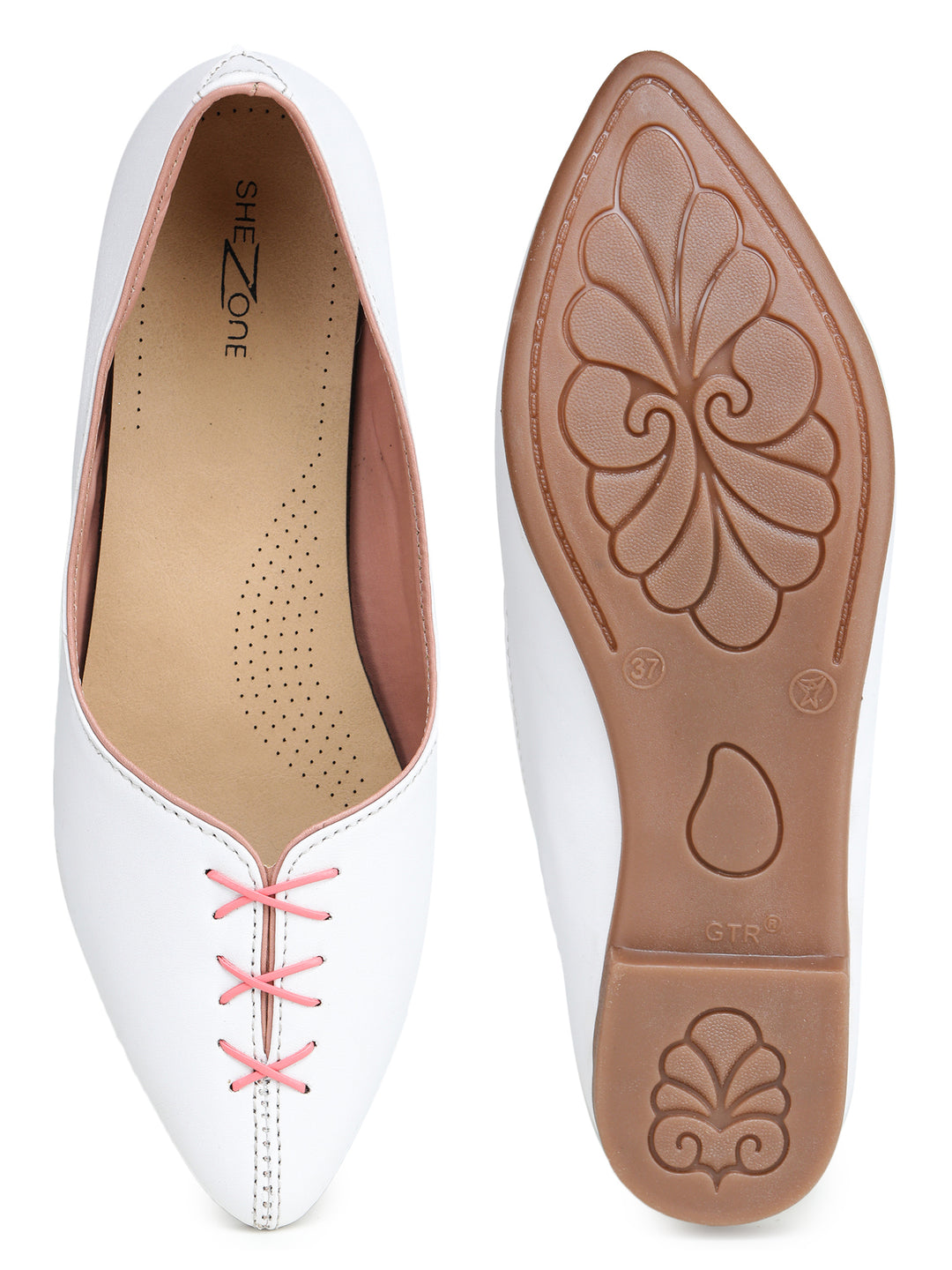 Shezone White Women Flats