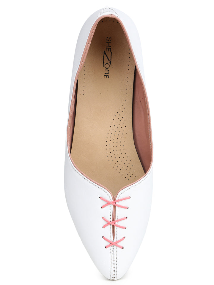 Shezone White Women Flats