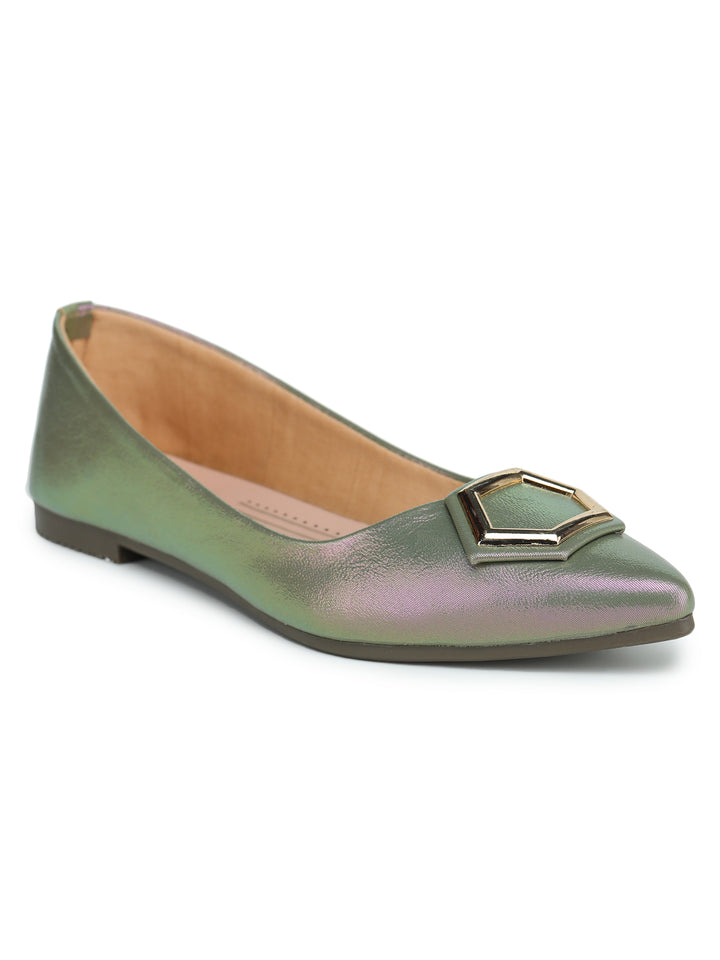 Shezone Green Women Flats