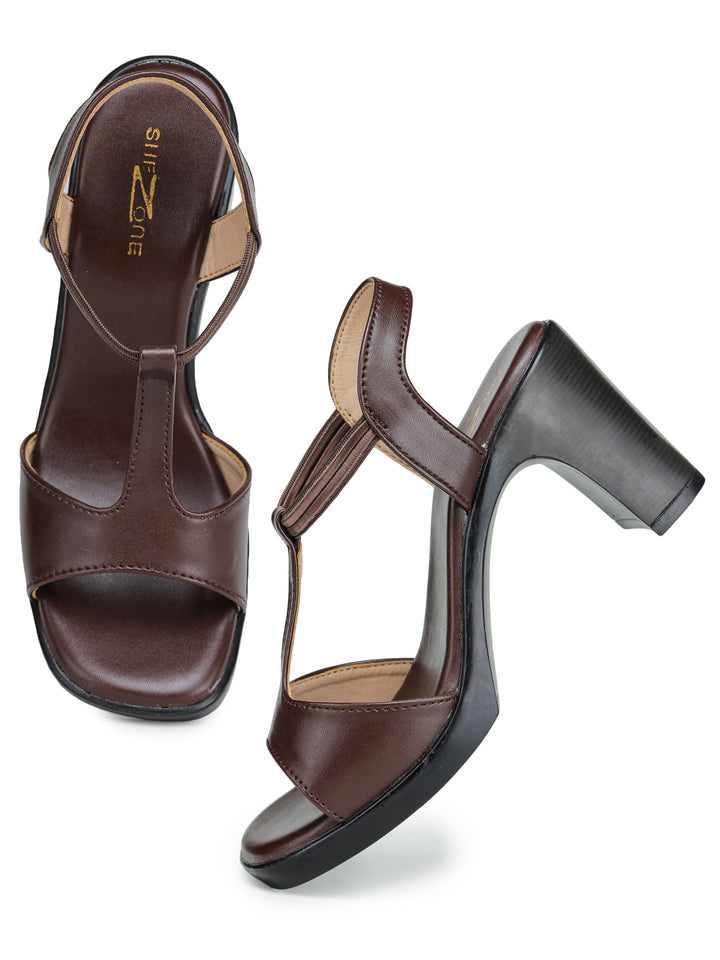 Shezone Brown Women Heels