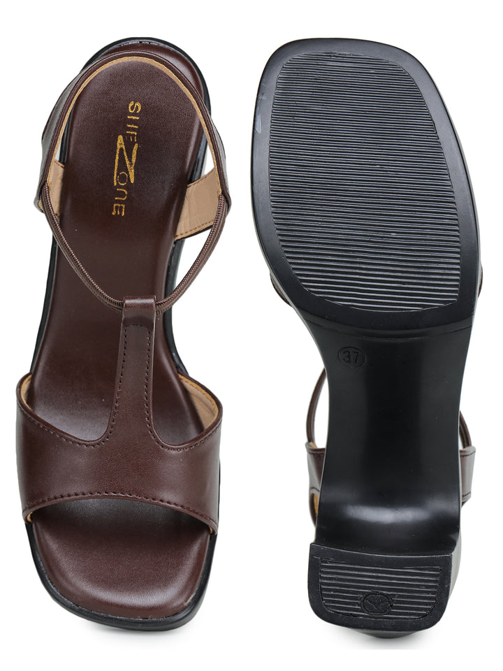 Shezone Brown Women Heels