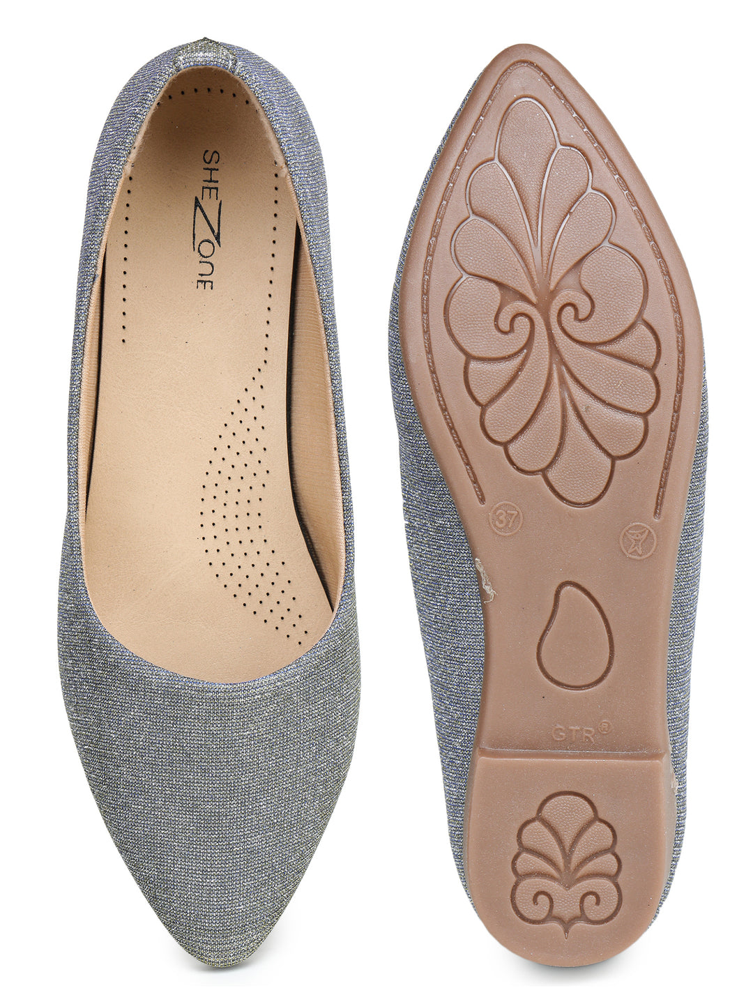 Shezone Grey Women Flats