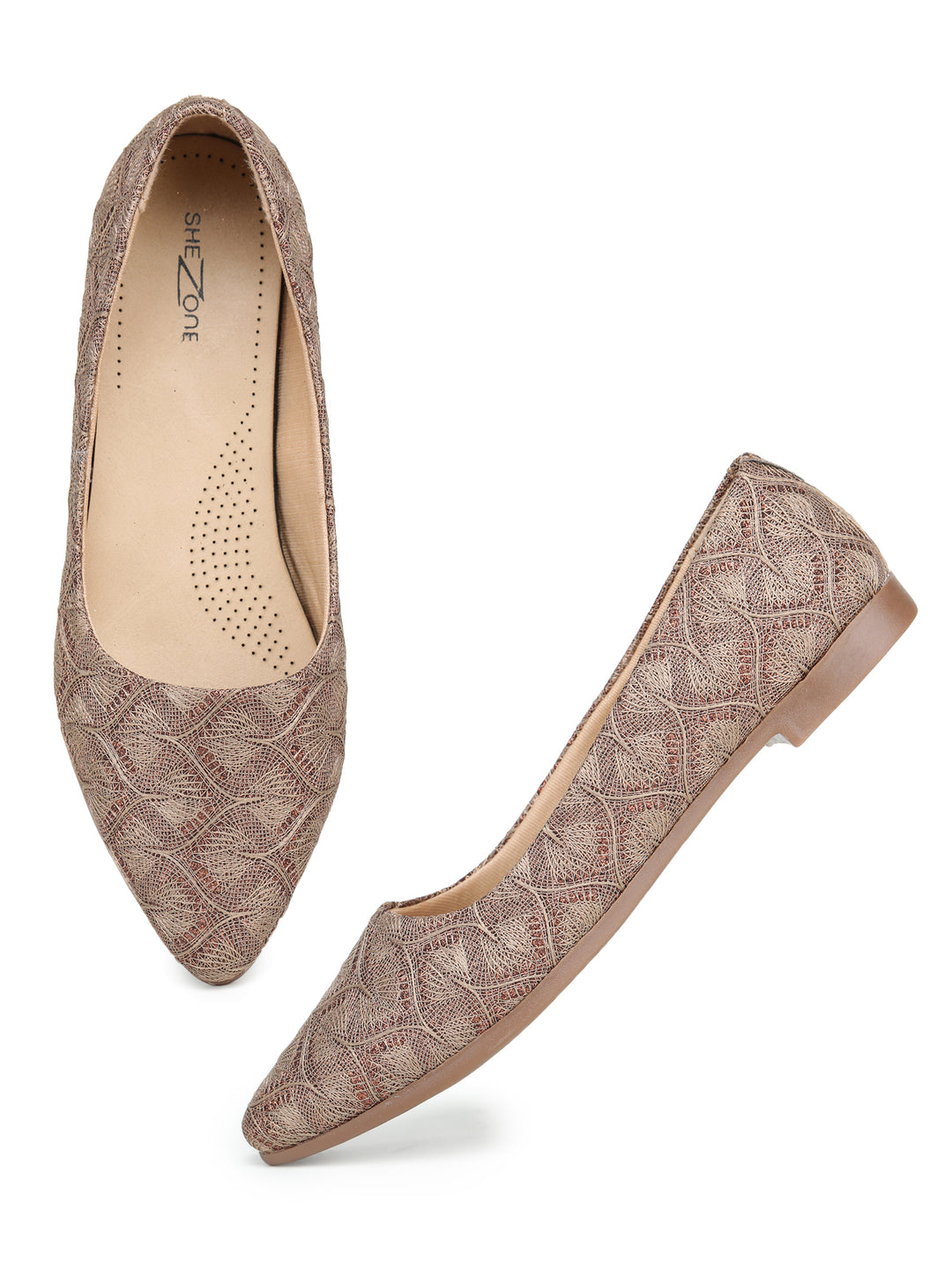 Shezone Beige Women Flats