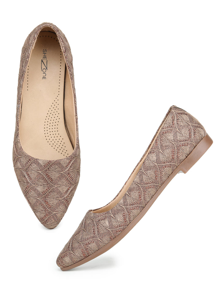 Shezone Beige Women Flats