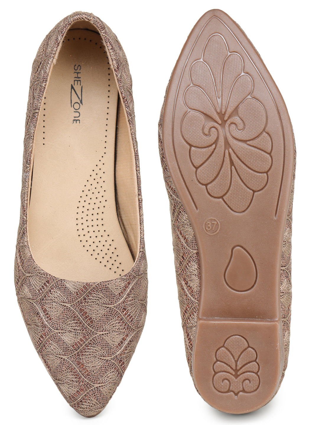 Shezone Beige Women Flats