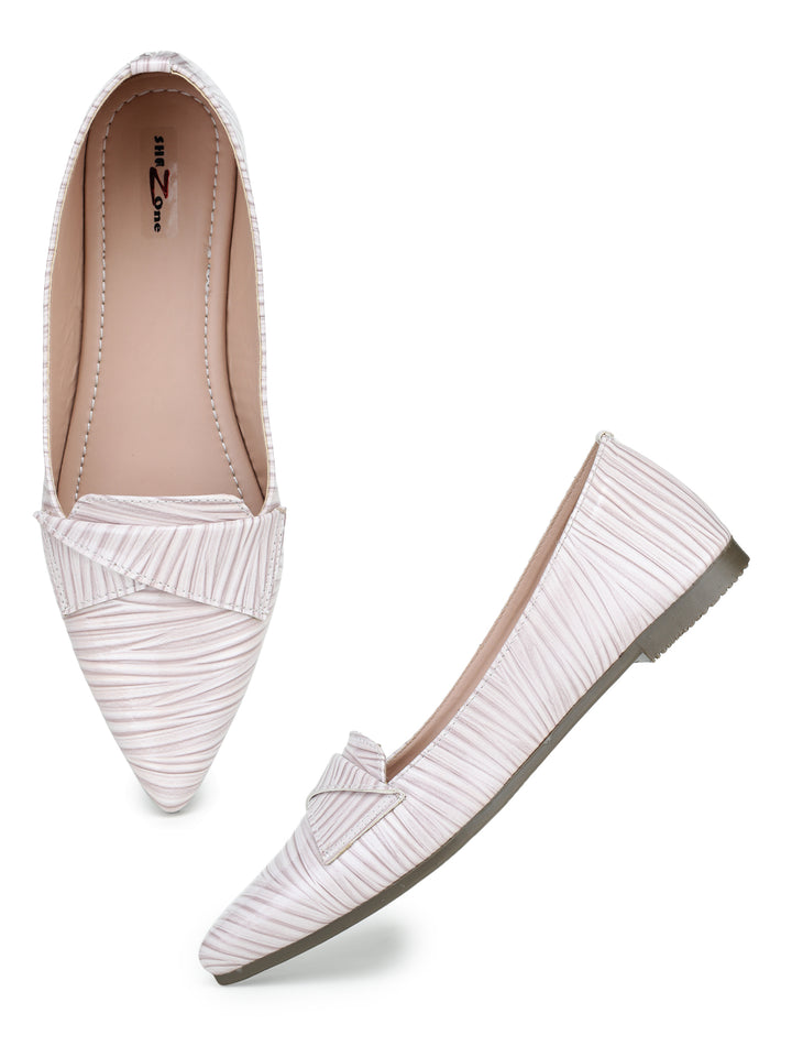 Shezone Cream Women Flats