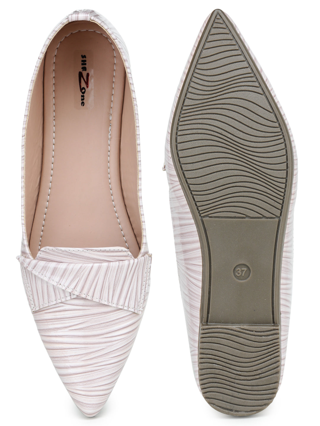 Shezone Cream Women Flats