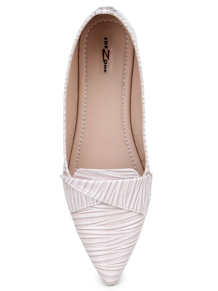 Shezone Cream Women Flats