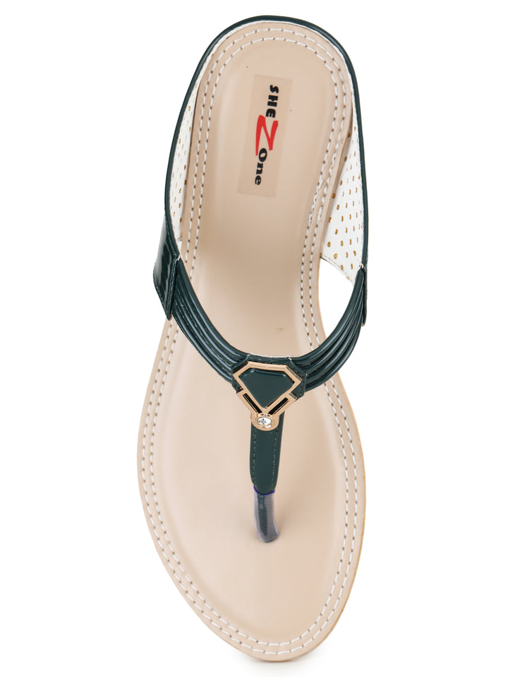 Shezone Green Women Flats