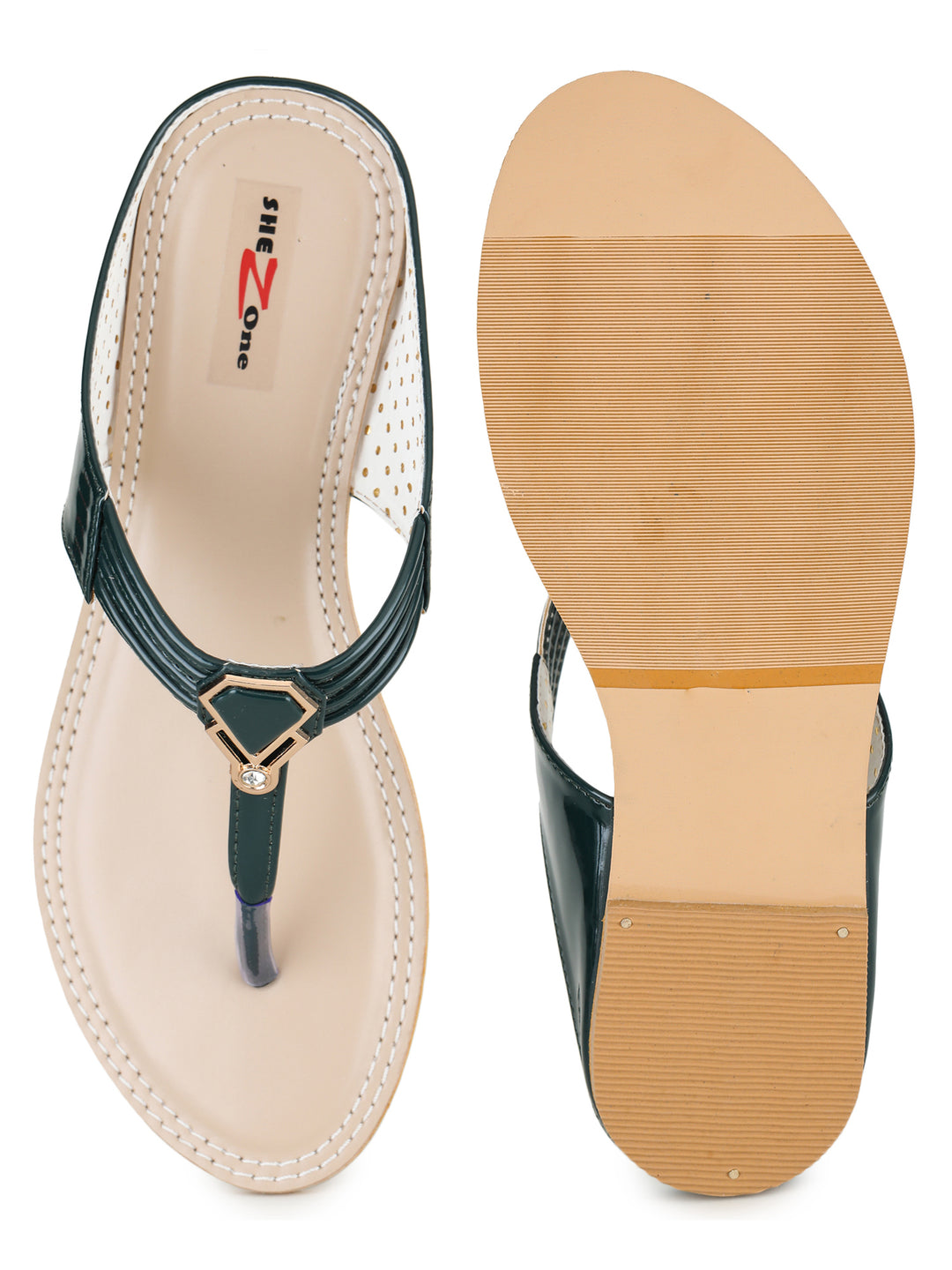 Shezone Green Women Flats