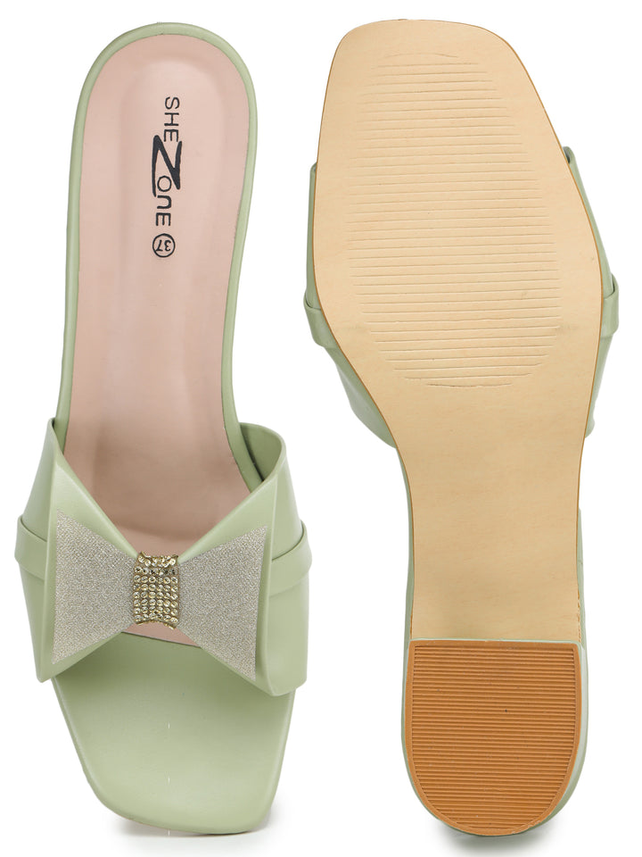 Shezone  Green Women Heels
