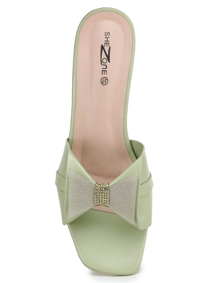 Shezone  Green Women Heels
