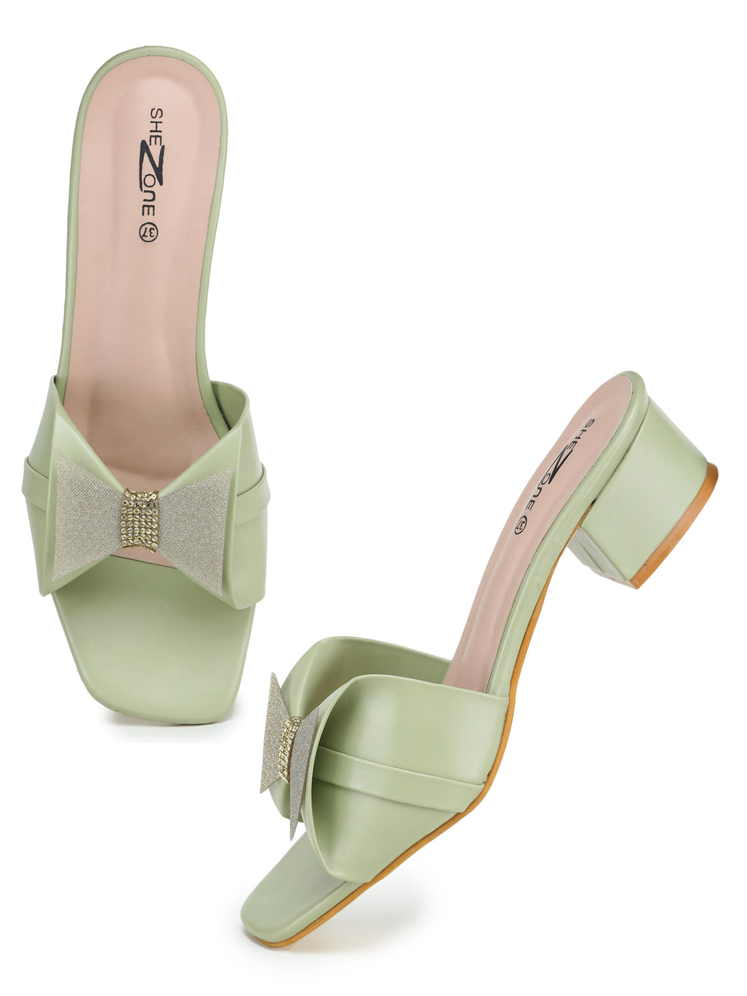 Shezone  Green Women Heels