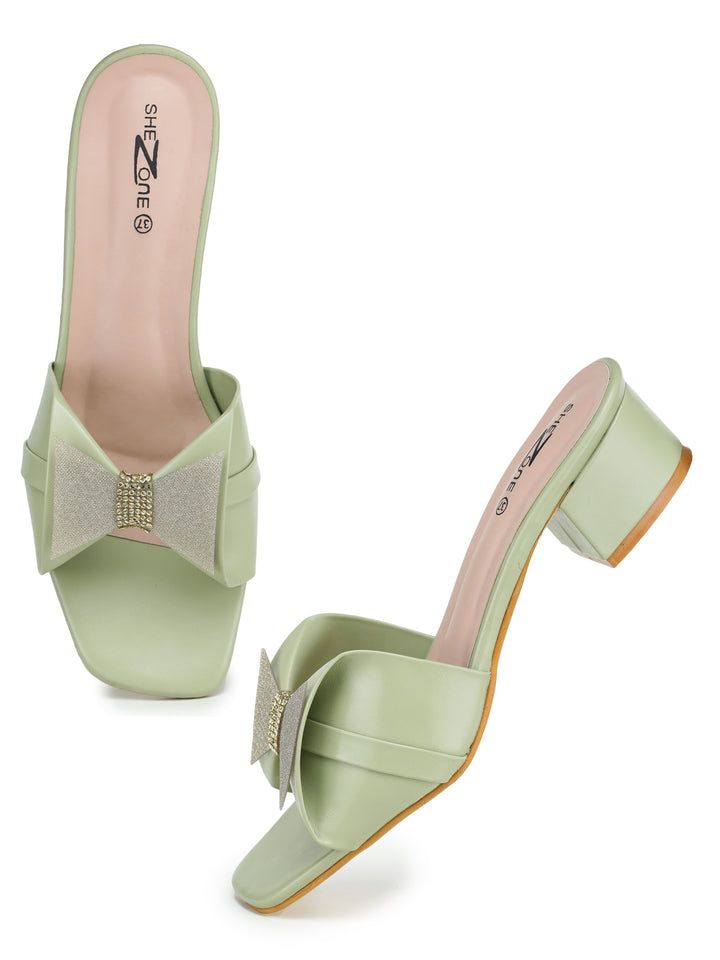 Shezone  Green Women Heels