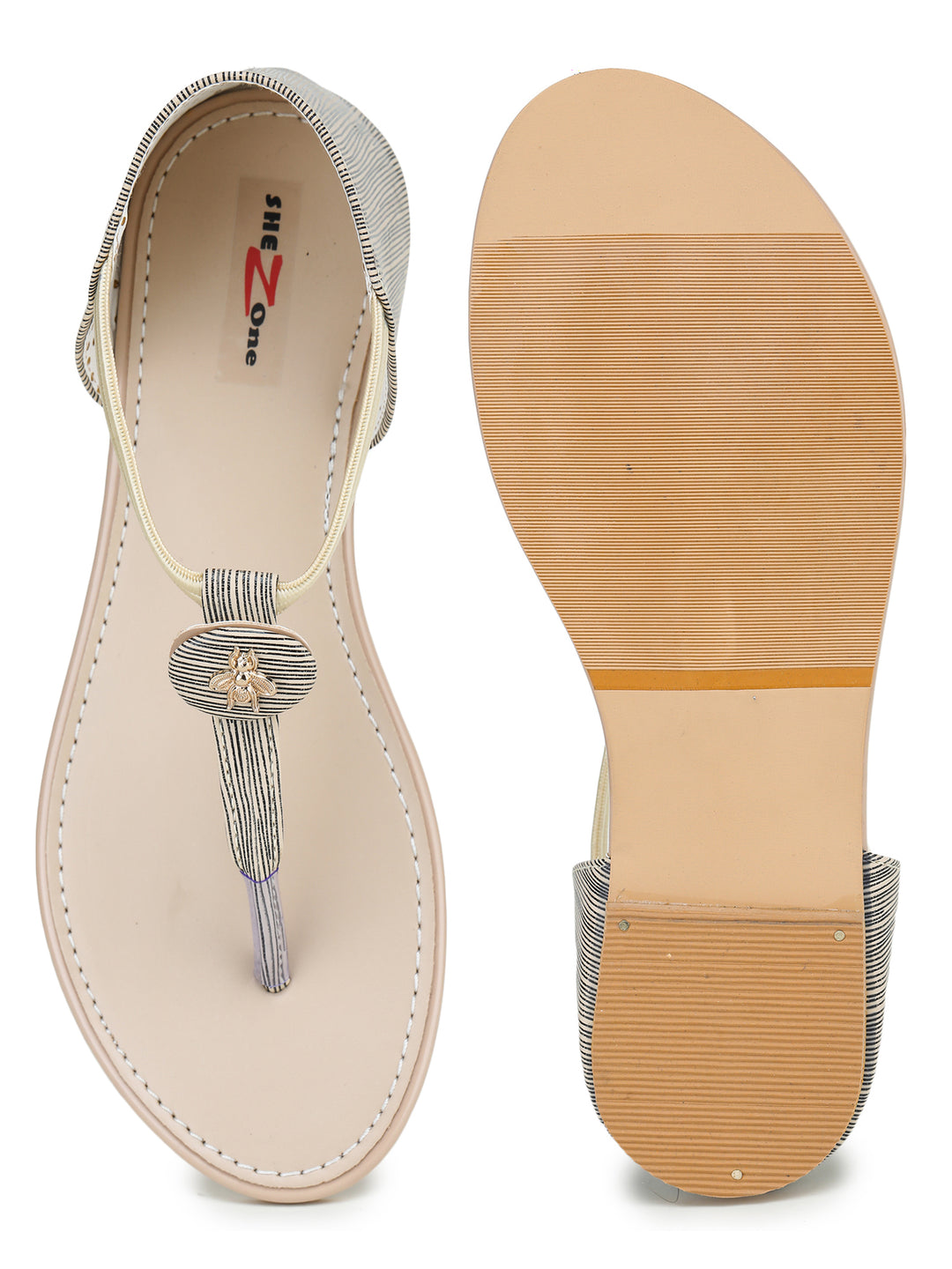 Shezone Cream Women Flats