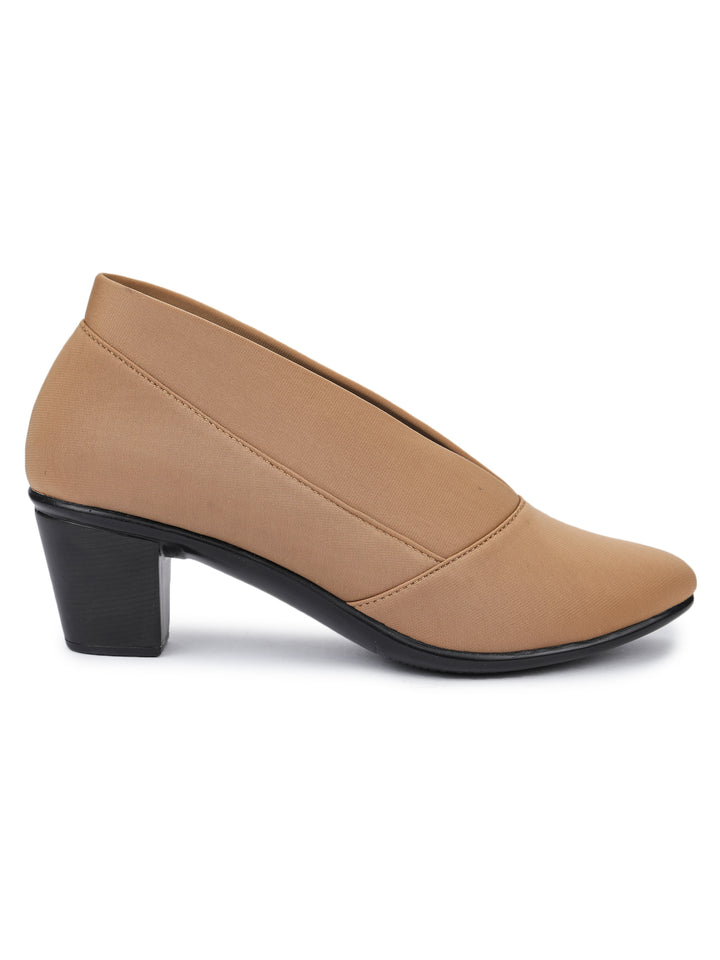 Shezone Beige Women Heels