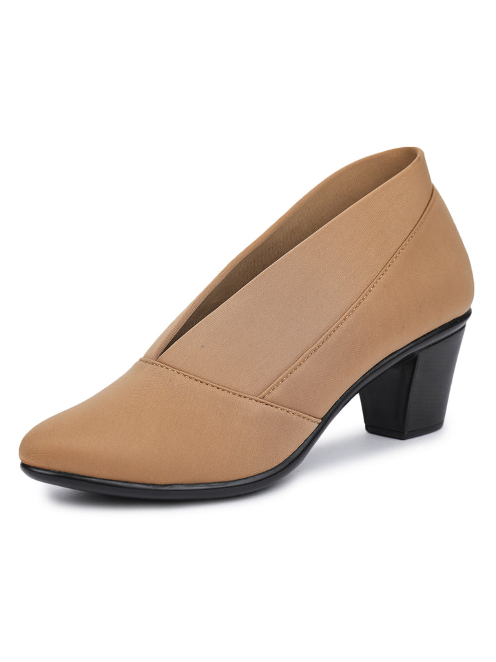 Shezone Beige Women Heels