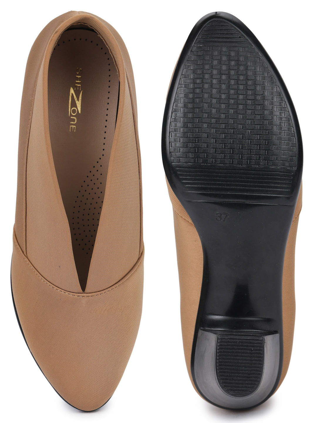 Shezone Beige Women Heels