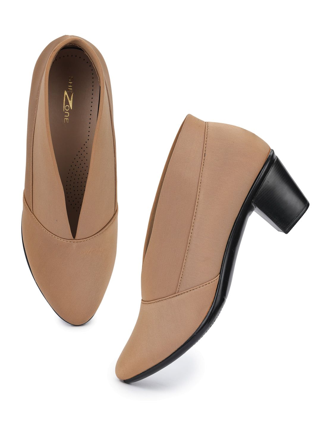 Shezone Beige Women Heels