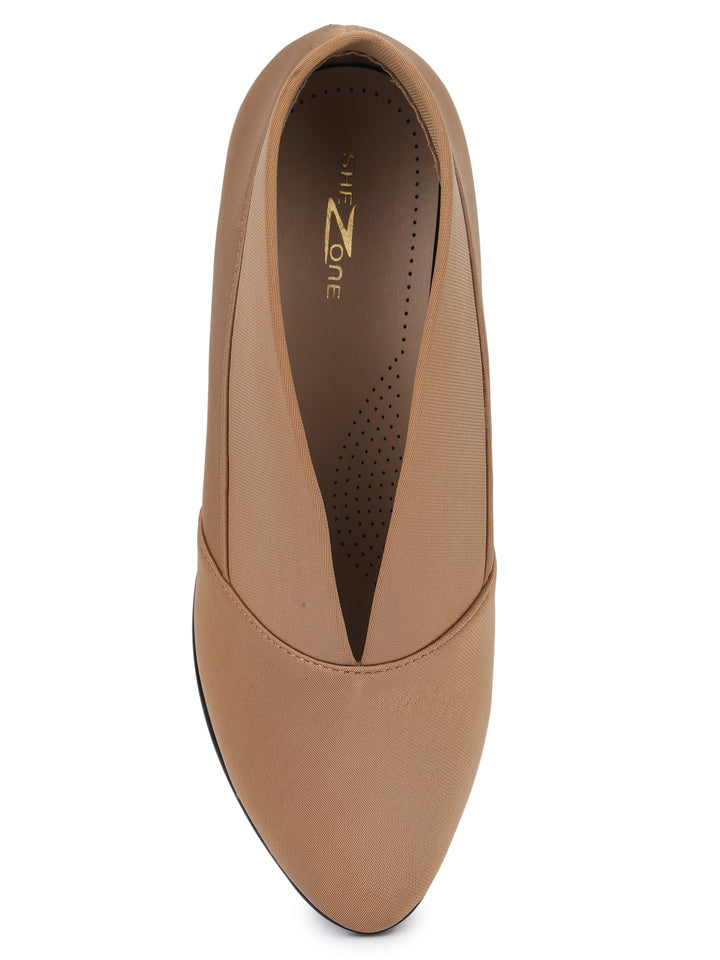 Shezone Beige Women Heels