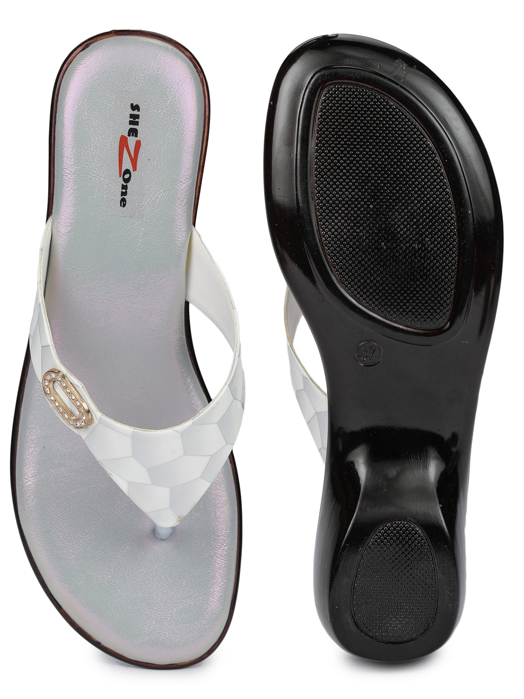 Shezone White Women Heels