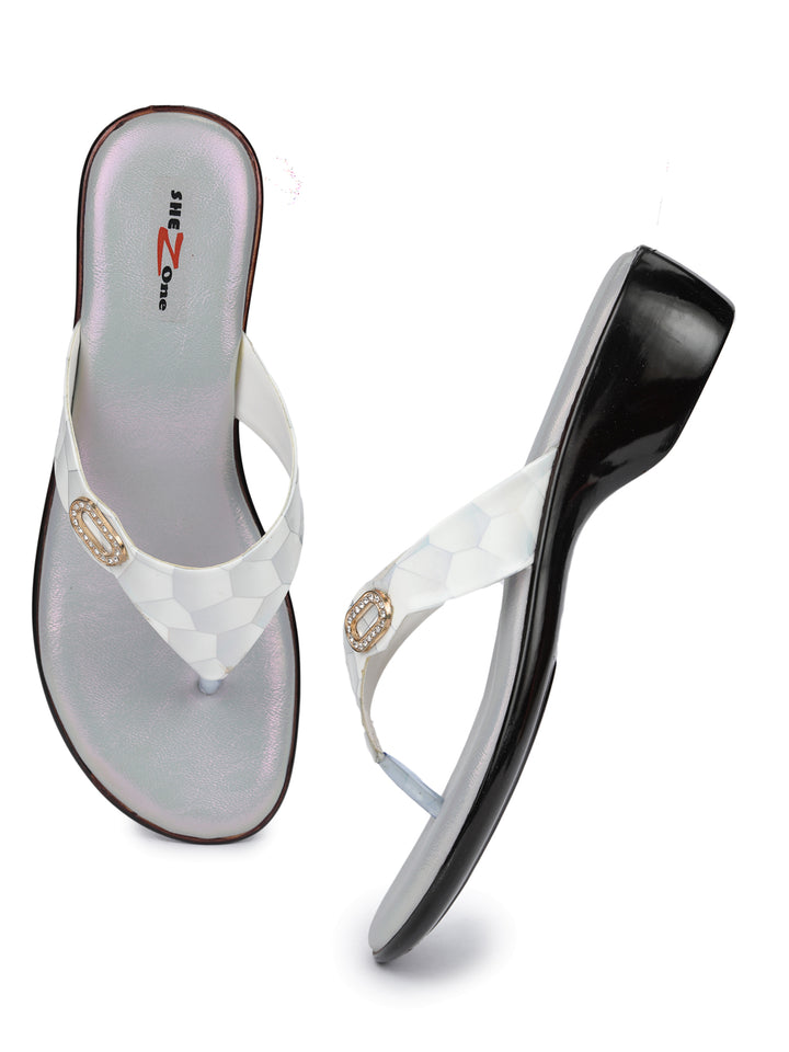 Shezone White Women Heels