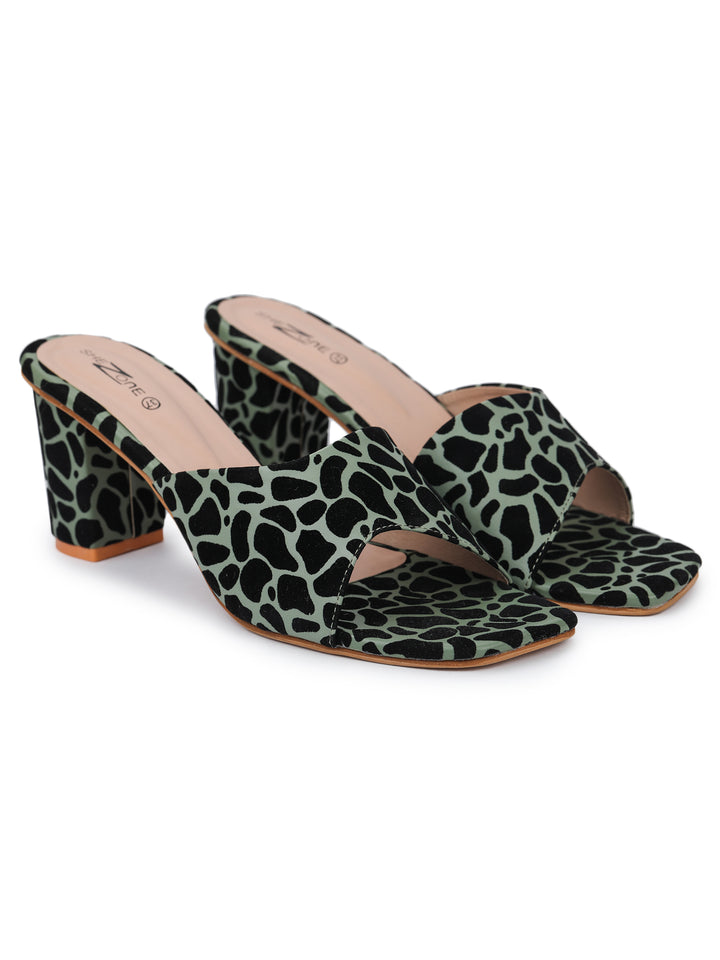 Shezone Green Women Heels