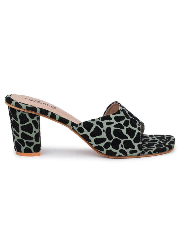 Shezone Green Women Heels