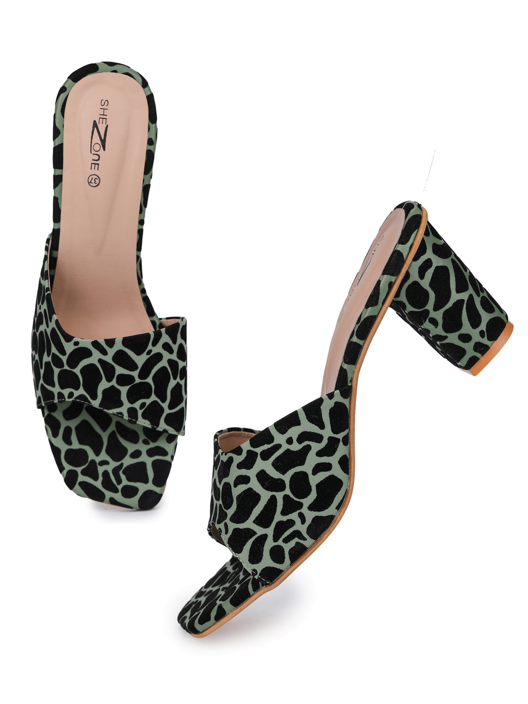 Shezone Green Women Heels