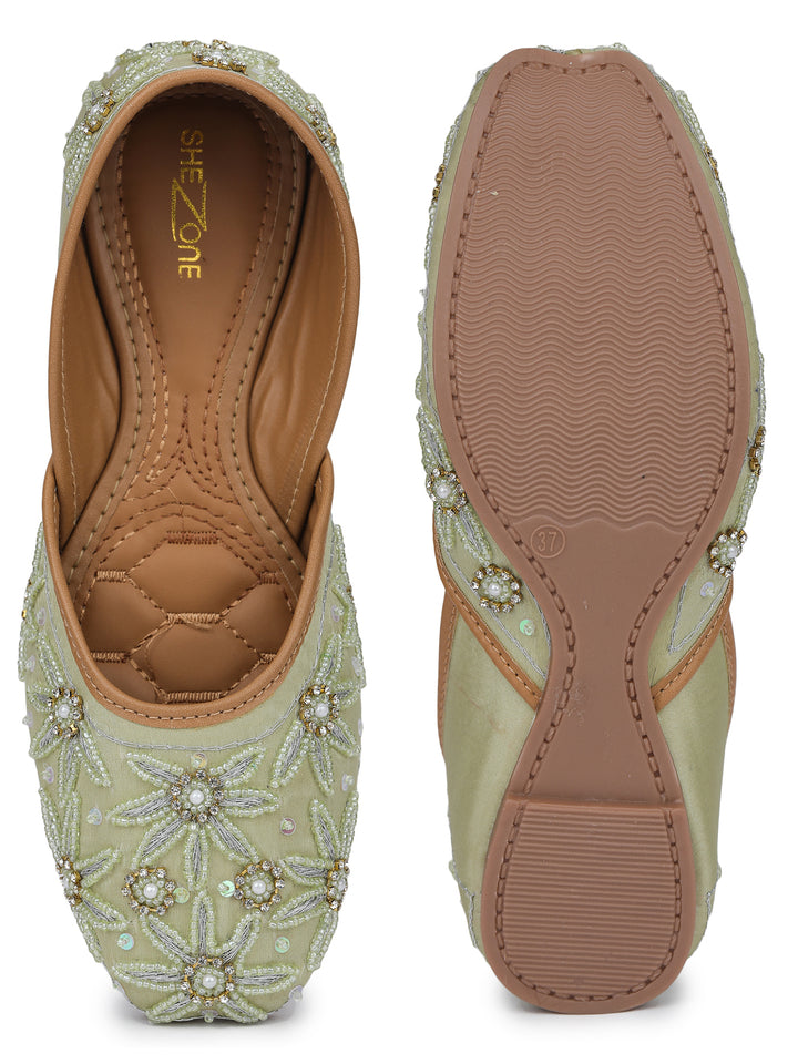 Shezone Light Green Women Flats